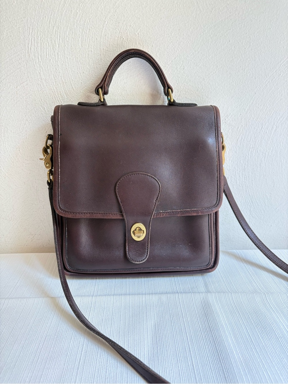 COACH 5130 Vintage 1996 USA Station Bag Mahagony Brown Leather Crossbody Purse - Picture 3 of 16